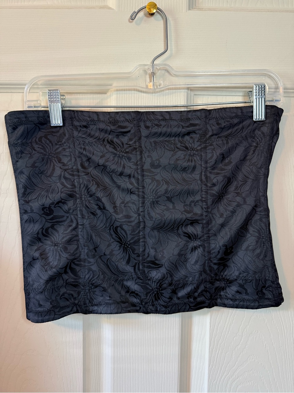 Maidenform Black Floral Strapless Corset Bustier Top XL
